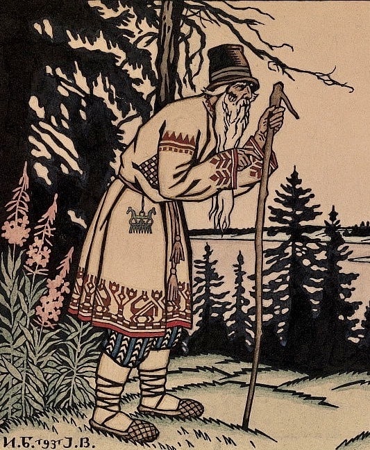 Ivan_Yakovlevich_Bilibin_-_Ivan_Tsarevich_and_Frog_Princess_1931_-_MeisterDrucke-768143
