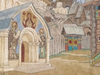 Ivan_Yakovlevich_Bilibin_-_Russian_Village_Stage_design_for_the_opera_The_Tale_of_Tsar_Saltan_by_N_Rimsky-K_-_MeisterDrucke-776534